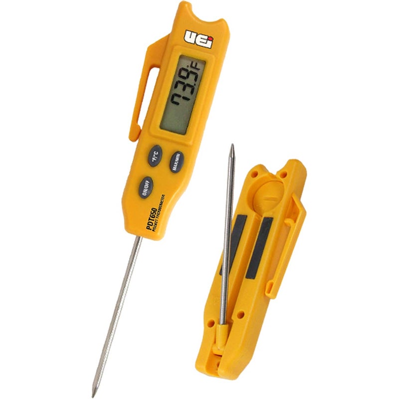 UEi Test Instruments مقياس حرارة رقمي محمول قابل للطي PDT650، أصفر - Image 2